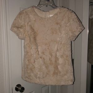 Fuzzy short sleeve top